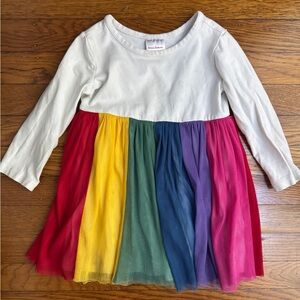 Hanna Andersson Rainbow Tulle Long Sleeve Dress Size 18-24 Months